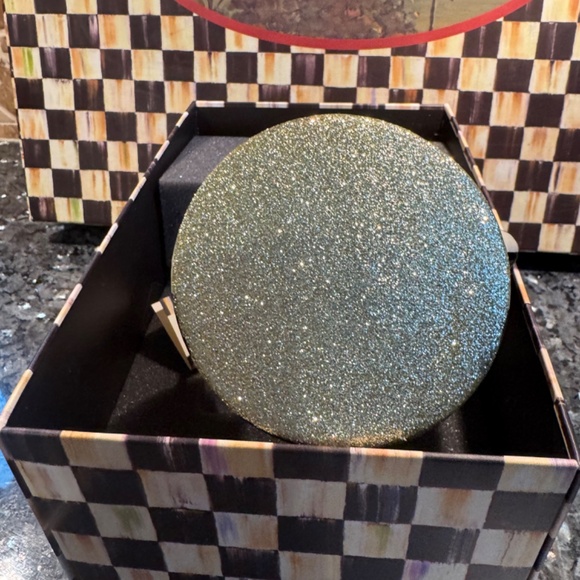 Mackenzie Childs Courtly Check Tea Kettle Ornament Rare HTF Mint in Gift Box - Picture 7 of 9